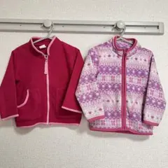 フリース　アウター　長袖　90cm 2点セット　まとめ売り　女の子　ベビーのサムネイル