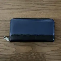 COACH レザー 長財布 ネイビー ブラック