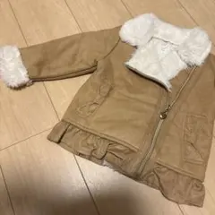100cm ファーコート　ライダースジャケット　スウェード