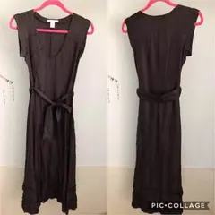 スニーカーにも♡レベッカテイラー シルク100% ロングワンピース ブラウン