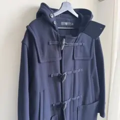 【美品】J+ ネイビー ダッフルコート フード付き
