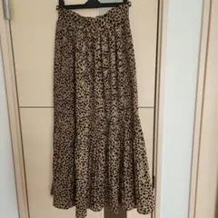 ヒョウ柄フレアロングスカート