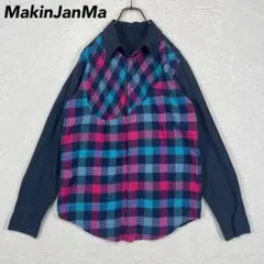 MAKIN JAN MA ラム革 スタッズ ライダースジャケット マキンヤンマ レザージャケット シングルライダースジャケット 革ジャン