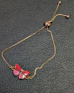 蝶モチーフ ブレスレット RED