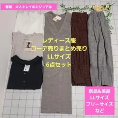 レディース服コーデ売りまとめ売り　LLサイズ6点　春服大人キレイめカジュアル
