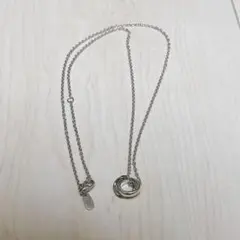 ライオンハート ダブルリング ネックレス シルバー×ブラック 50cmのサムネイル