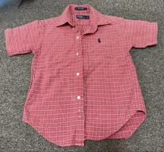 Ralph Lauren 半袖チェックシャツ 120cm 赤