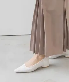 RANDA　スクエアトゥレースパンプス　23cm