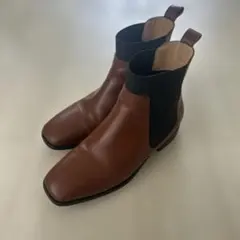 ブラウン サイドゴアブーツ レザー