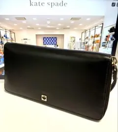 KATE SPADE ケイトスペード 長財布 ブラックメタルロゴ 牛革のサムネイル