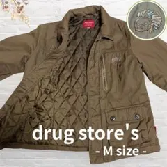 drug store’s ブタ刺繍 カーキ キルティングジャケット レディース2