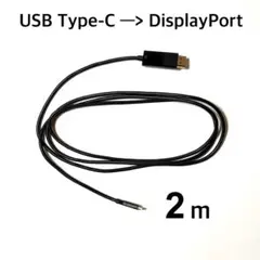 USB type-C to DisplayPort 変換ケーブル 2m ブラック