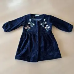 アースアンドミュージックエコロジー　ベビー　ワンピース　ベロア　80cm