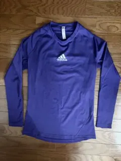 adidas 紫 パープル 長袖 インナーシャツ　メンズ M