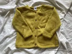 PETIT BATEAU マスタード ニットカーディガン 3ans 90 95