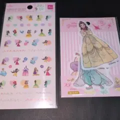 【匿名配送】ディズニー×ダイソー　ディズニープリンセス　シール２種セット