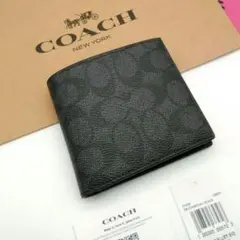 新作　新品　COACH　折り財布　メンズ　人気の小銭入れ付き