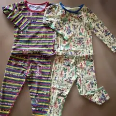 ベビーパジャマセット くまさんクレヨン柄　90