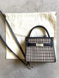 一回使用 トリーバーチ チェック柄 ショルダーバック