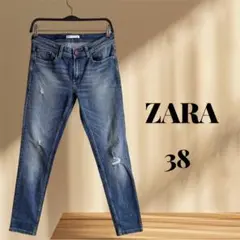 美品✨ZARA ダメージ加工デニムパンツ 38サイズ