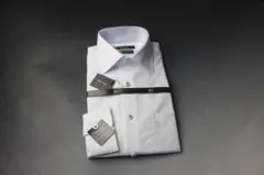 M(39-82)完全ノーアイロン/i-shirt　サックス　長袖ワイシャツ