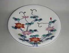 有田焼・手書き染錦鉄線花紋様30cm鉢・アウトレット・未使用