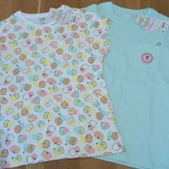 ☆新品　ユニクロ　すみっコぐらし　半袖Tシャツ　2枚　総柄＆ミントグリーン