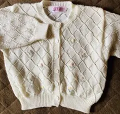 カーディガン　長袖　100 オフホワイト