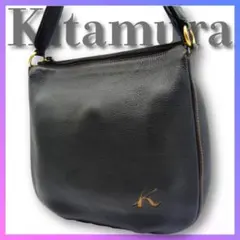 Kitamura キタムラ ショルダーバッグ 黒 通勤 レジャー 軽量 レザー