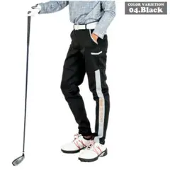 秋新作■4way ストレッチ ジョガーパンツ ゴルフパンツ 黒/L GOLF