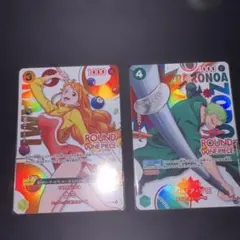 ワンピースカードゲーム ナミ ゾロ　ラウワン　ラウンドワン　プロモ