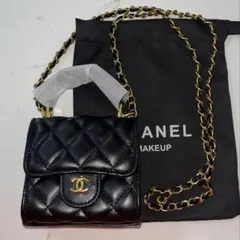 【CHANEL】 ブラック キルティングバッグ✨　コスメポーチ　ノベルティ