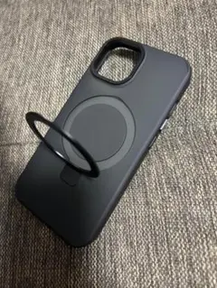 ◇iPhone 15 リングスタンド付きマグネット　スマホケース　グレー