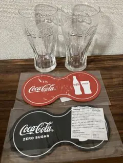 비매품 코카콜라 퍼펙트 서브용 유리 2개 전용 코스터 2개 포함