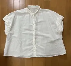 YAMMA会津木綿 スタンドカラー半袖シャツ袖付き 生成り - メルカリ