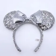 ディズニー　カチューシャ　ミニー　スパンコール　シルバー　 ミニーマウス