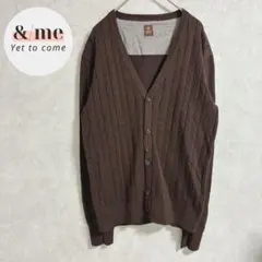 美品　高級赤タグ　タケオキクチ　Ｖネックニットカーディガン　ウール混　ブラウン