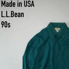 90s L.L.Bean USA製 タイプライター チェックシャツ Mのサムネイル