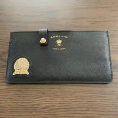 【値下げ】A.D.M.J. ブラック　スリムウォレット レザー長財布　admjのサムネイル