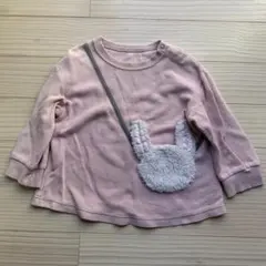 GUベビー服 우사기 ポシェット風 トレーナー ピンク 90cm 秋冬 女の子