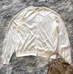 ビューティー&ユース　ユナイテッドアローズ ●シアー　カーディガン　白