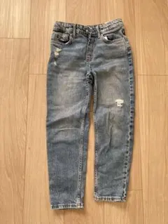 ライトブルー スキニーパンツ ダメージ加工