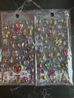 立体シールセット ハート・宝石デザイン 2枚