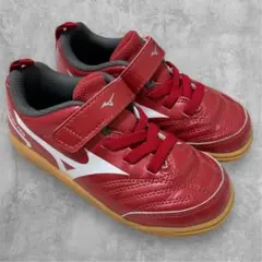 MIZUNOミズノサッカーフットサルシューズ赤キッズ室内モナルシーダ17cm