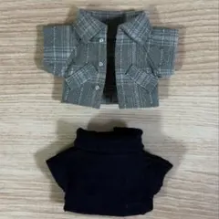 ぬい服 10cm コート+ハイネックニットセット