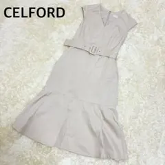 美品✨CELFORD 襟付きワンピース ベージュ 36 CWFO191009 - メルカリ