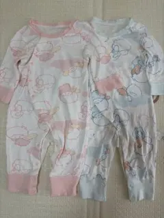ベビー パジャマ 2点セット70-80cm ピンクとブルー