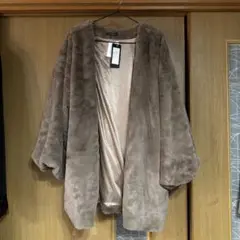 フェイクファーボリュームコート　大きいサイズ