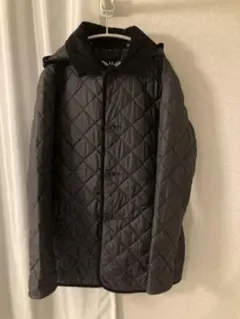サイズ34 LAVENHAM キルティングジャケット 着脱フード付 ブラック