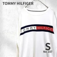 TOMMY HILFIGER ロゴロンT 白 S 長袖Tシャツ メンズ